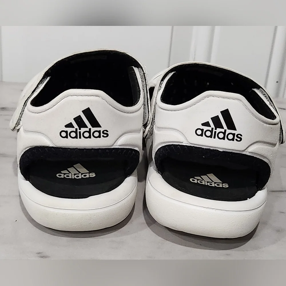Adidas white black water shoes kid's size 1
